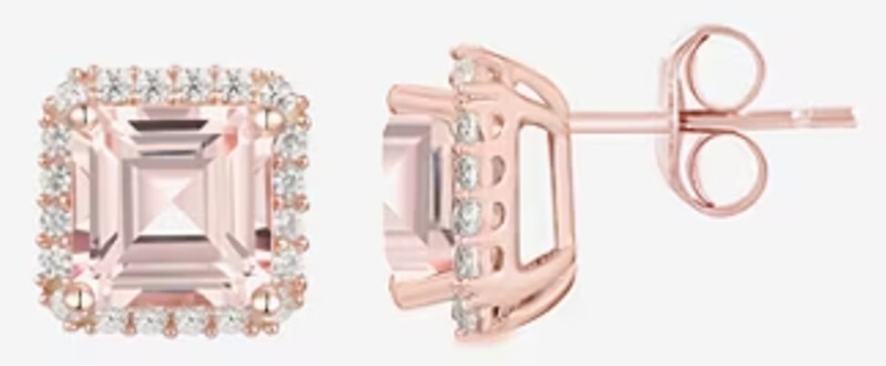 Yes Please! Champagne Sapphire 14k Rose Gold /Silver Stud Earrings😍 Lab Created
