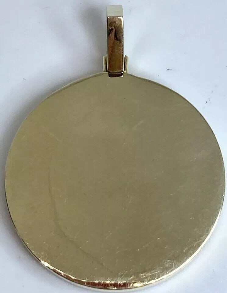 1.20CT Round Cut Real Moissanite Krugerrand Pendant 14kYellow Gold Plated Silver