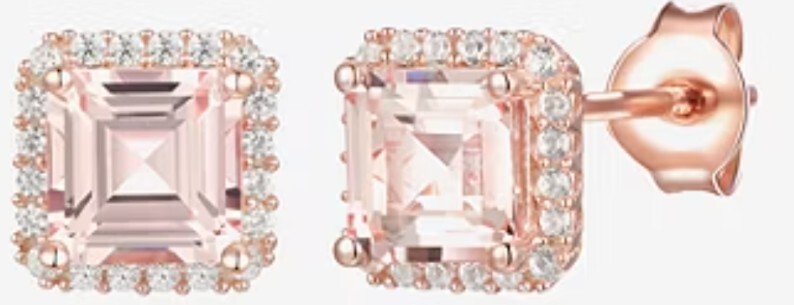 Yes Please! Champagne Sapphire 14k Rose Gold /Silver Stud Earrings😍 Lab Created