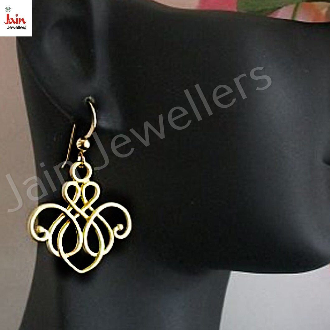Fine Jewelry 18 Kt Hallmark Solid Yellow Gold Chandelier Dangle Drop Earrings