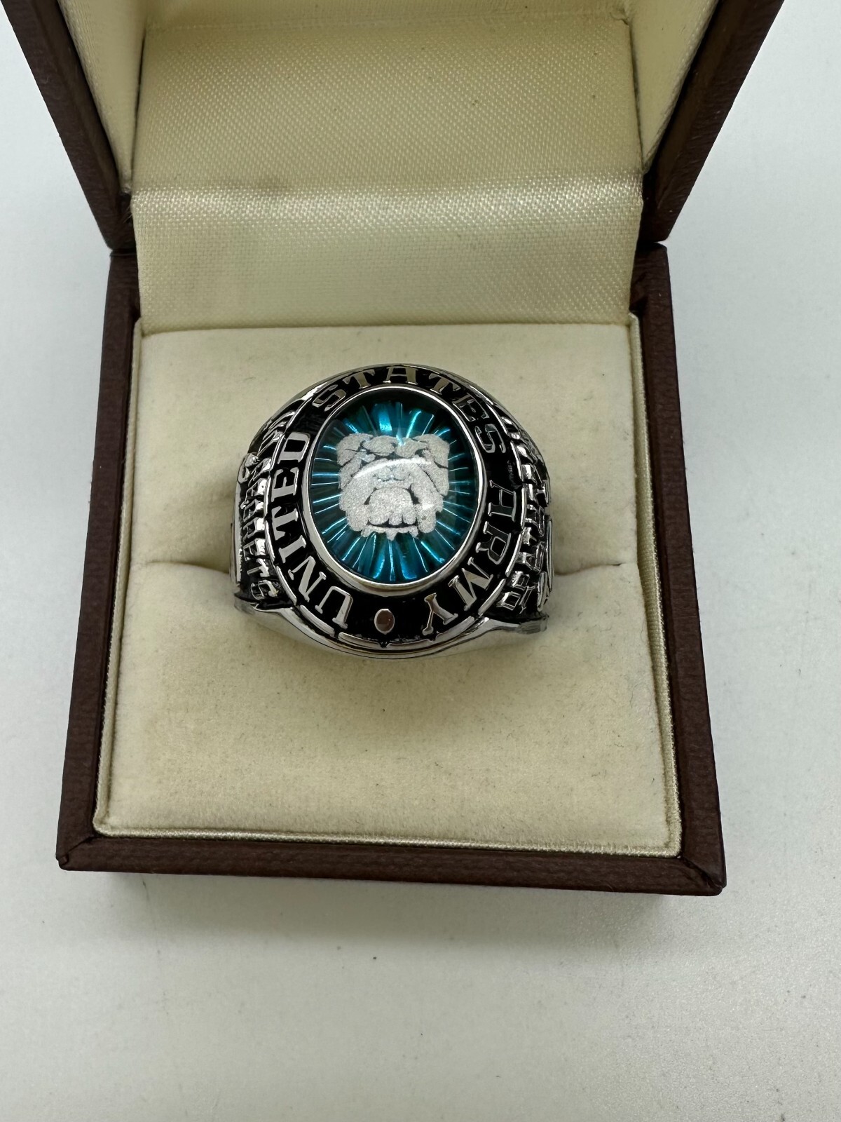 United States Army Bulldog No Regrets Death From Above Valadium Ring Size 10.25