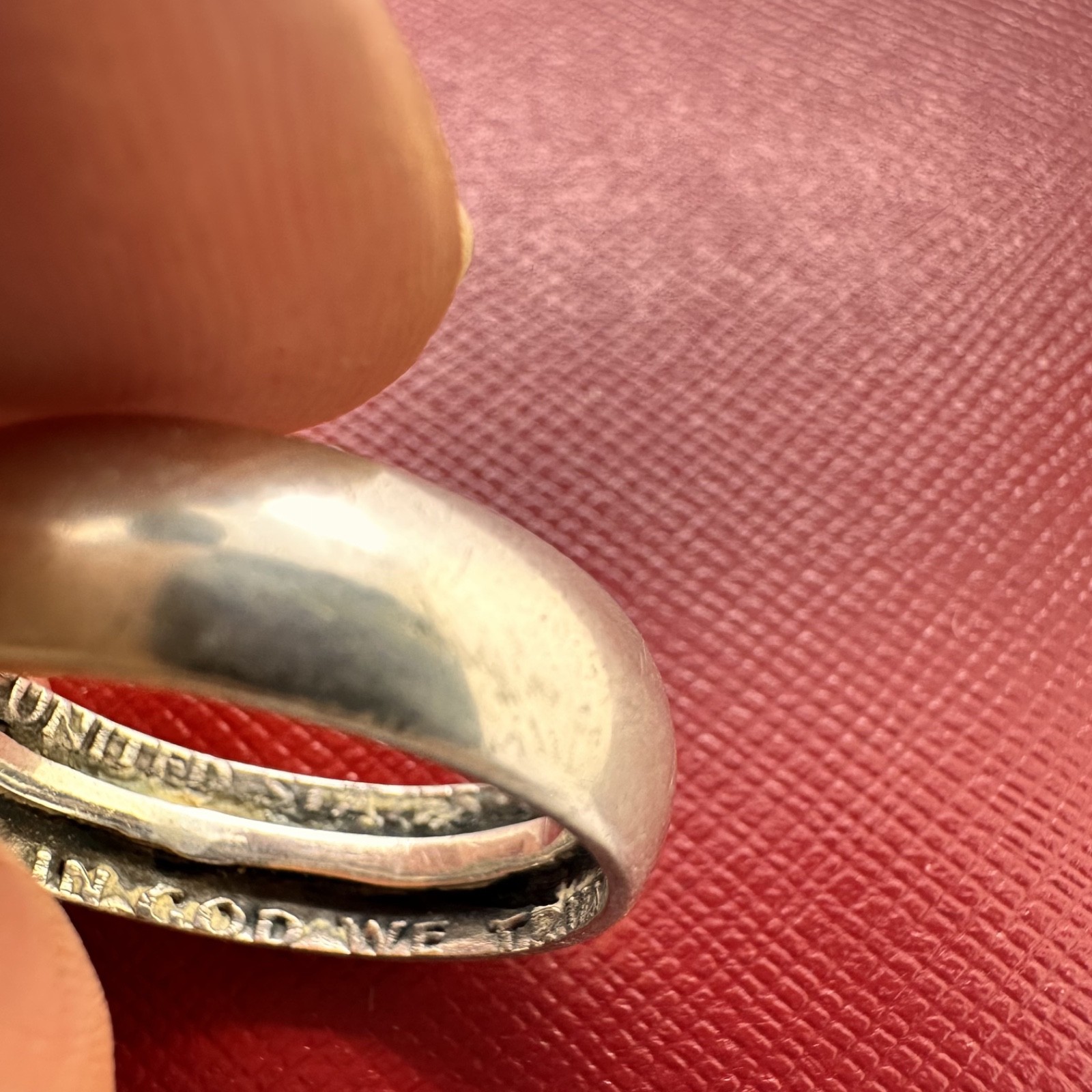 HALF DOLLAR COIN UNITED STATES LIBERTY IN GOD WE TRUST BAND RING