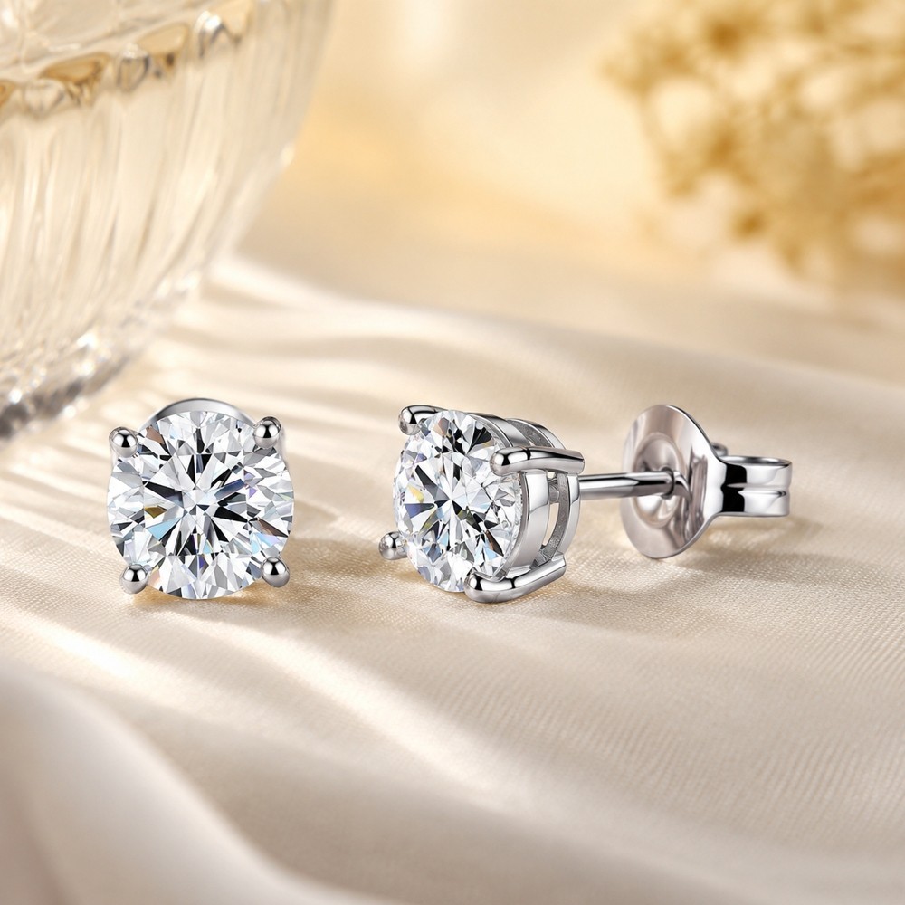 0.50 CT Lab Grown Diamond Stud Earrings 10K Solid Gold, Men Earrings
