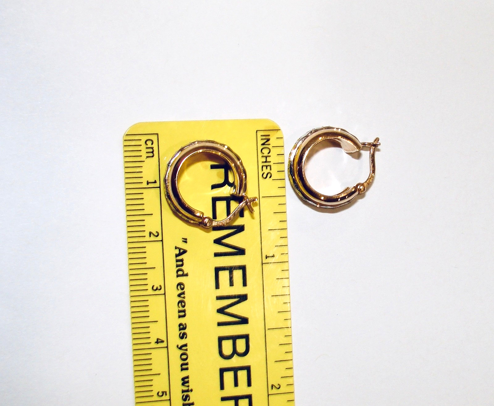 14K YELLOW & WHITE GOLD DIAMOND HUGGIE EARRINGS 4.26G