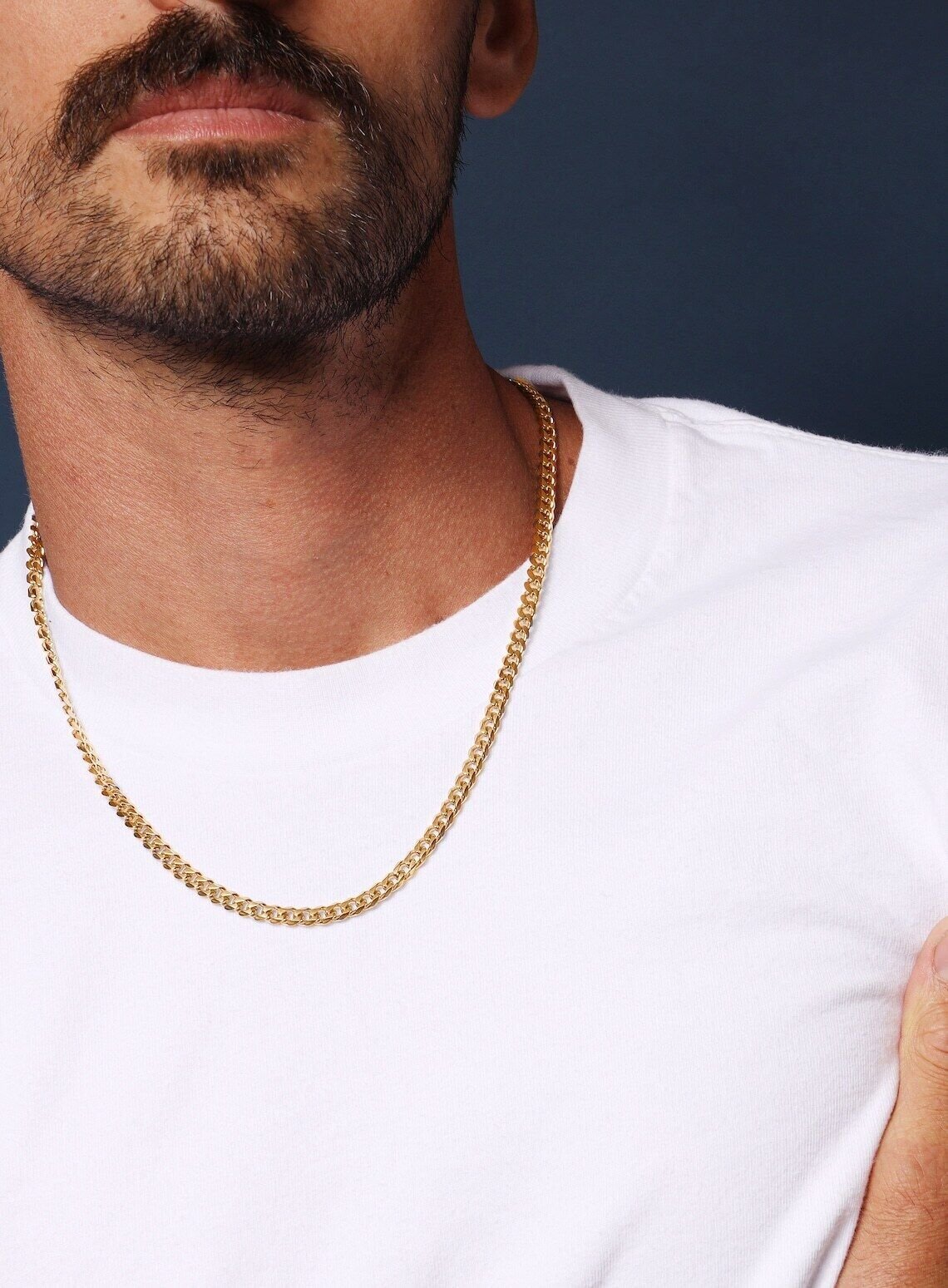 14k Yellow Gold Plated Over 925 Sterling Silver Miami Cuban Chain 5mm Necklace