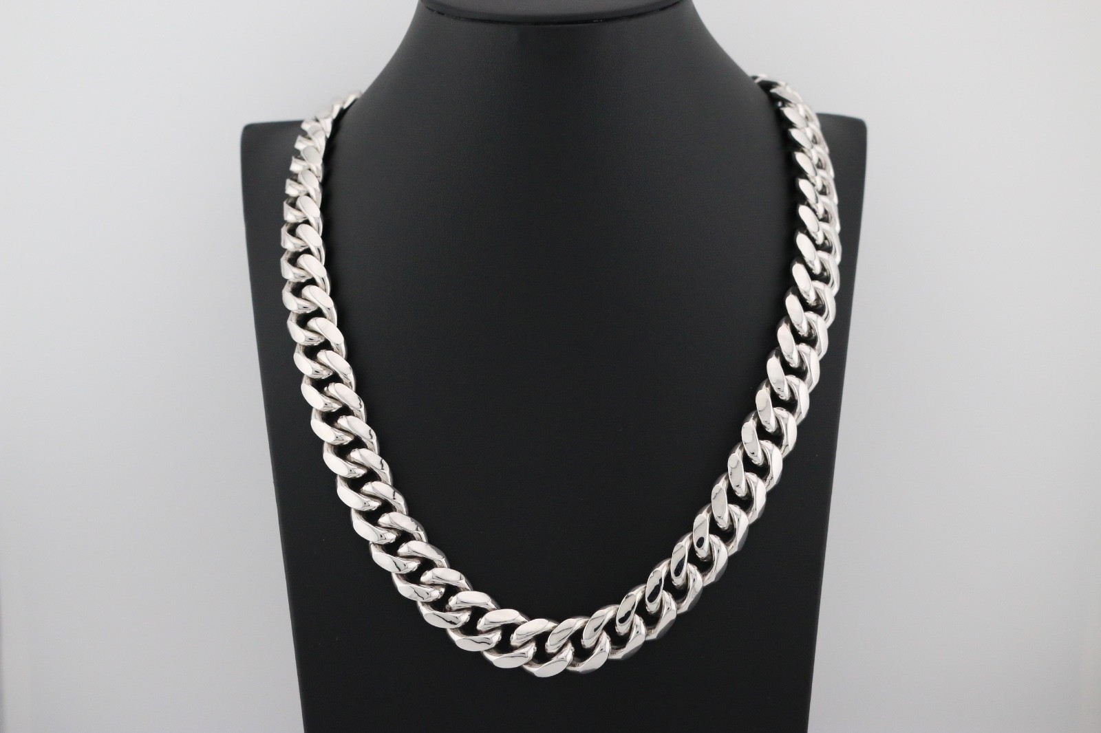 Real 925 Sterling Silver 14.5mm Rhodium Box Lock Miami Cuban 22″ Necklace
