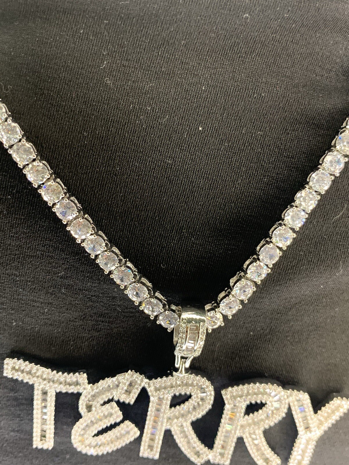 TERRY NAME Fashion Necklace Pendent Sterling Silver female Personalized 18”