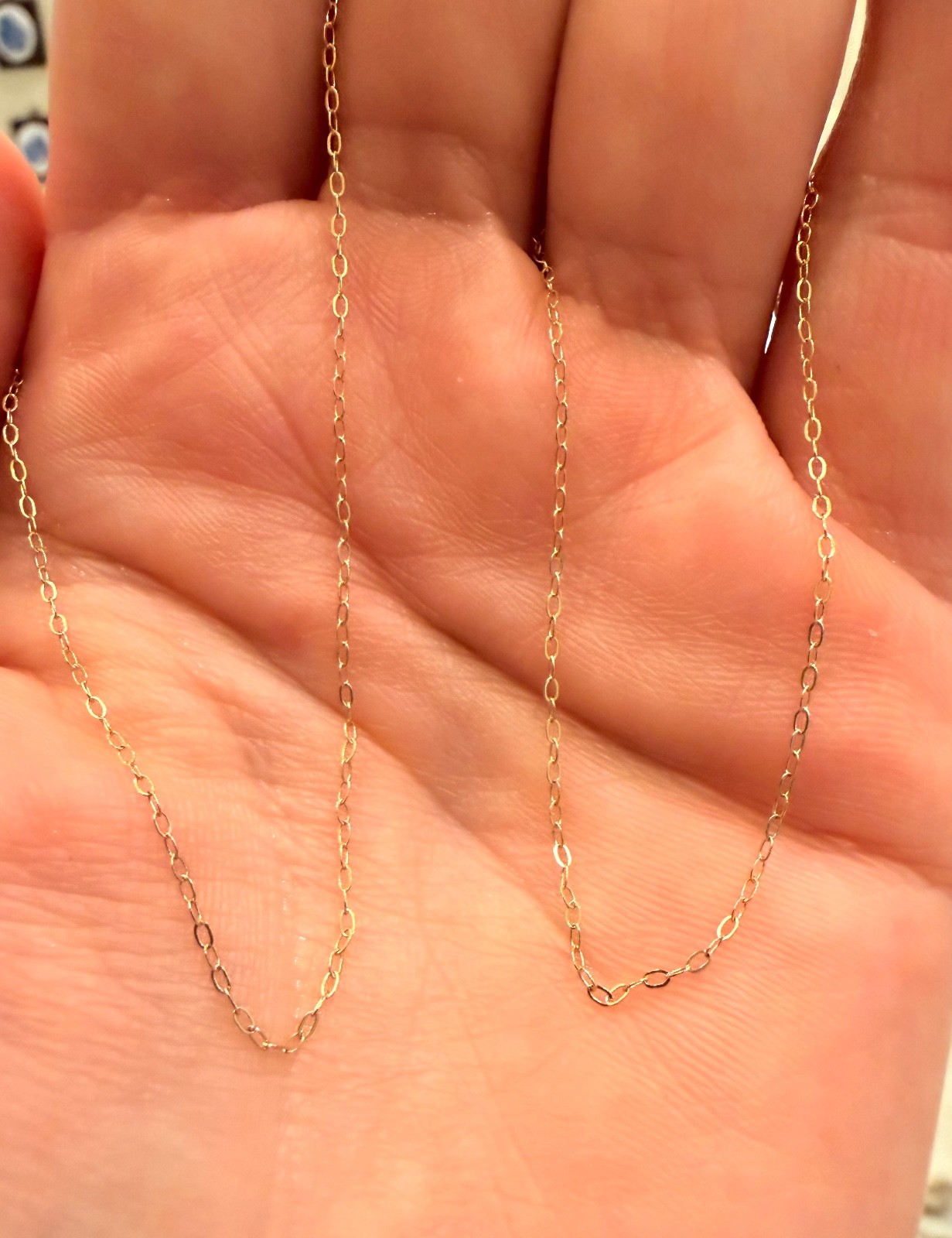 14K 16″ Vintage Cable Chain Necklace dainty and fine