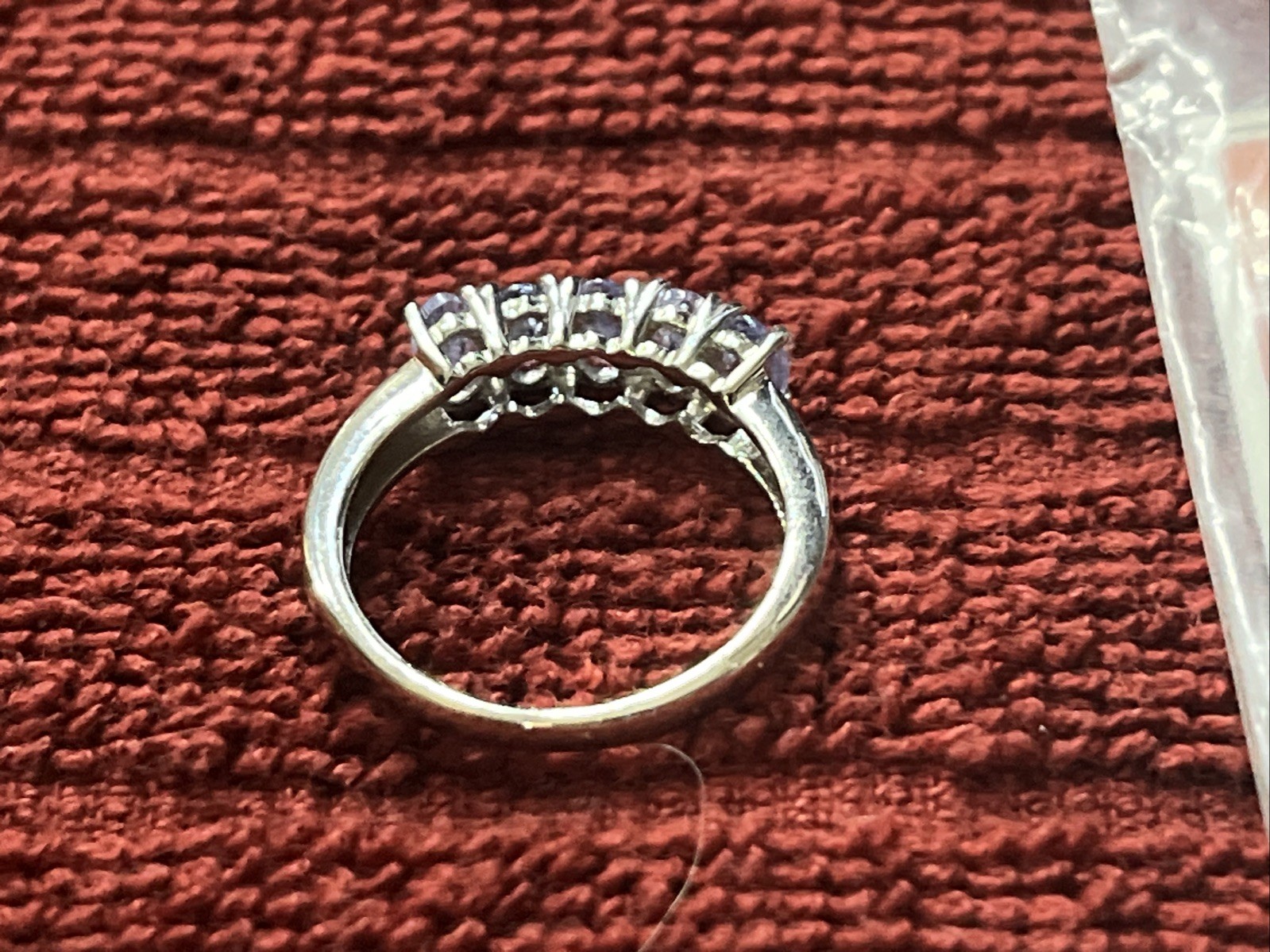 Platinum Over Sterling Silver Violet Blue Oval Tanzanite Ring ( Size is unknown)