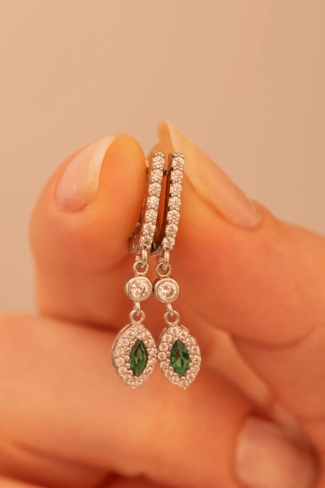 Emerald 925 Sterling Silver Jewelry Set Women Necklace Bracelet Earring ..