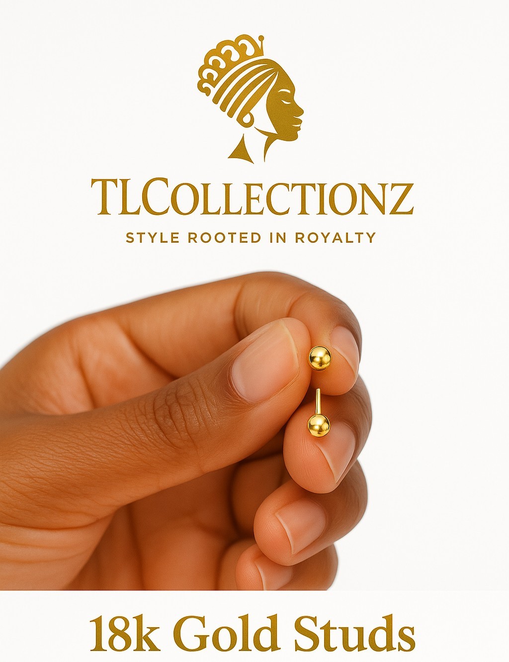 18K Solid Gold Earrings – Real Gold 750 Hallmarked –Unisex Adult Children Gift