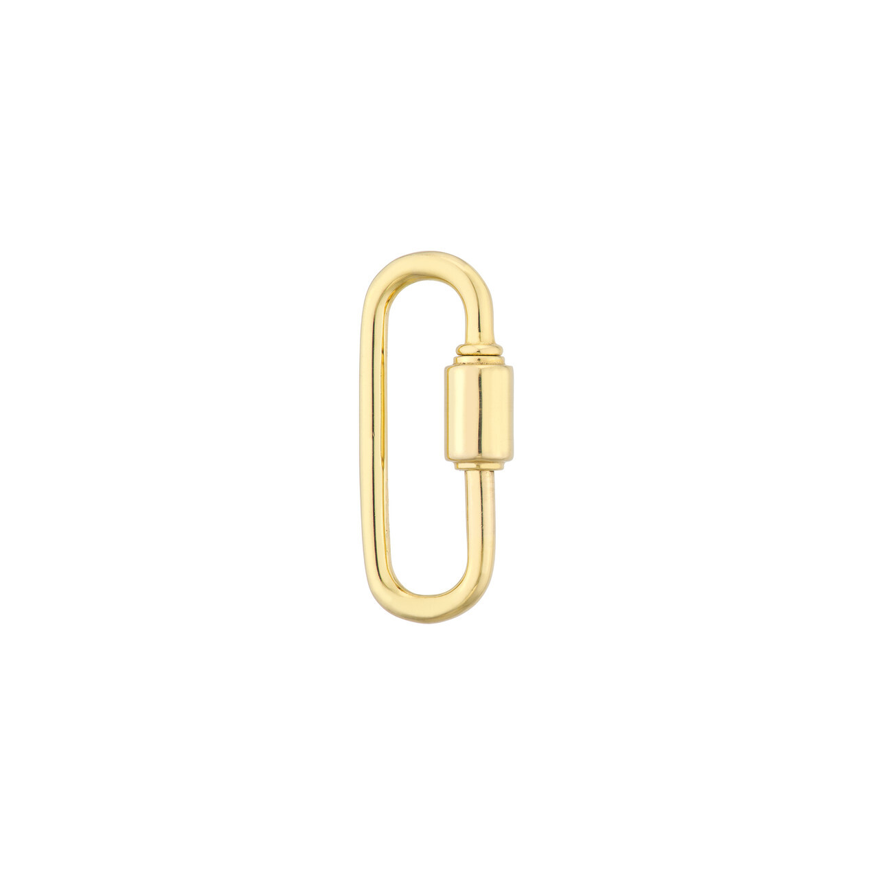 25mm Oval Clasp Twisted Closure Push Lock Charm Pendant Real 14K Yellow Gold