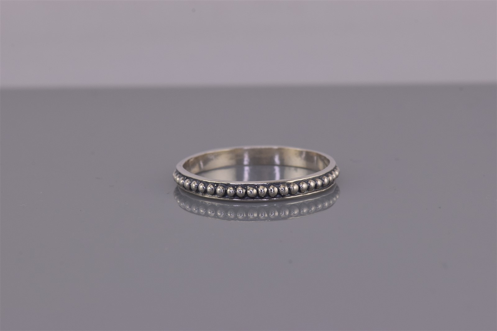 Dakota West Sterling Silver 2.5mm Beaded Stackable Band Ring 925 Sz: 11