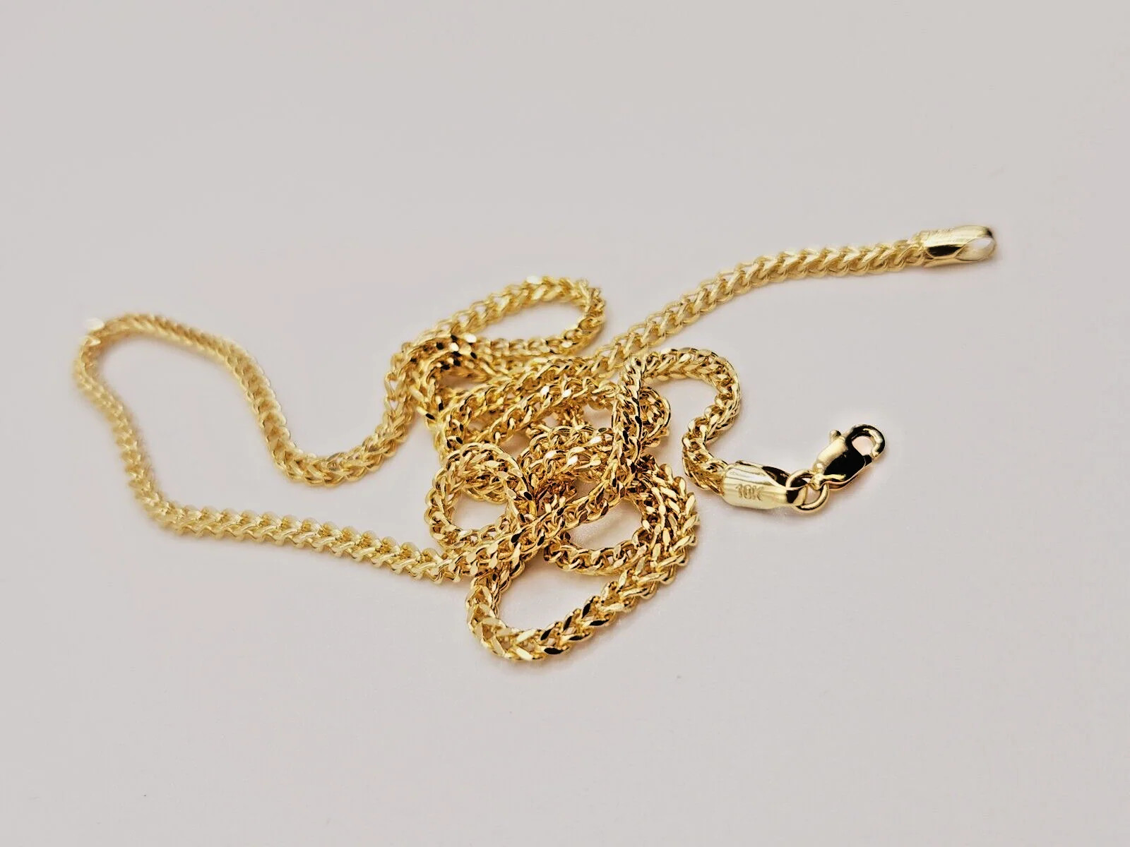 10K Yellow Gold Franco Chain Hollow 22.0 Inches long x 2.44 mm x 2.05 mm